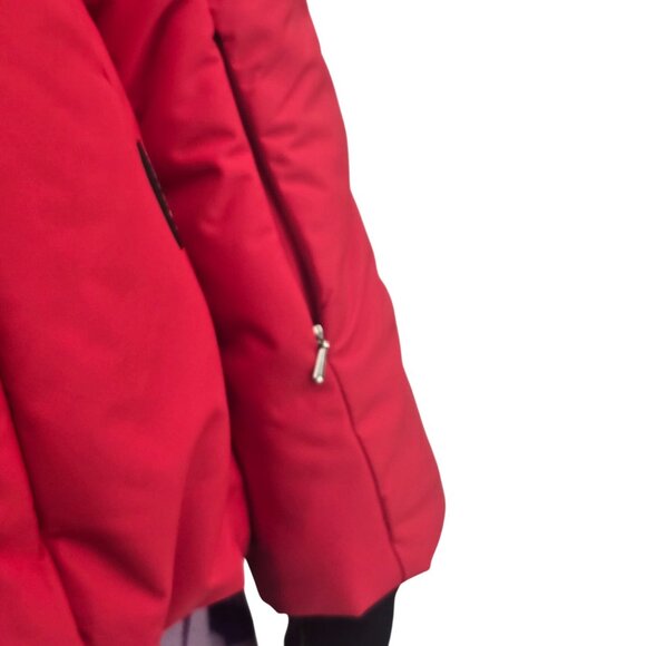 Schöffel Womens Size 10 Red Puffer Down Jacket With Hood - Picture 4 of 11
